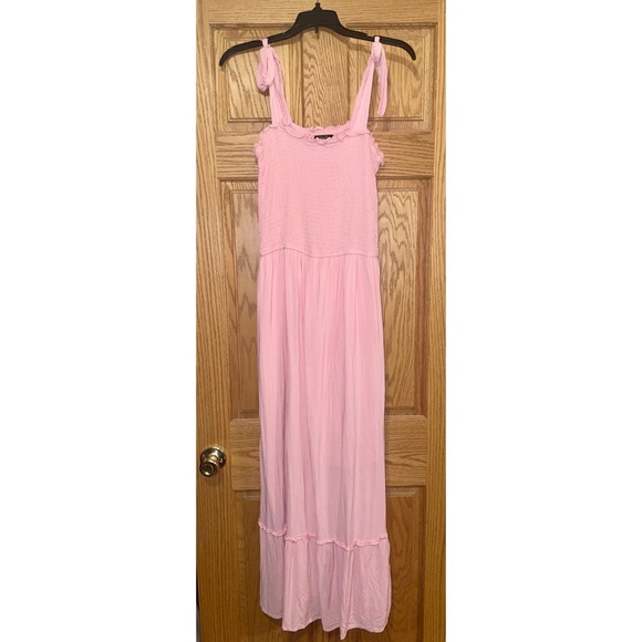 Light Pink Boho Square Neck Maxi Dress - Picture 4 of 6
